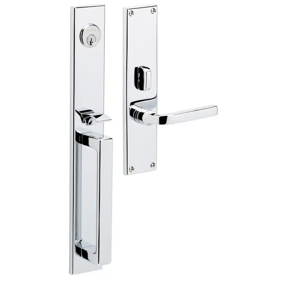 Baldwin 6976260LENT Minneapolis Left Hand Single Cylinder Entry Mortise Lock Trim Bright Chrome Finish