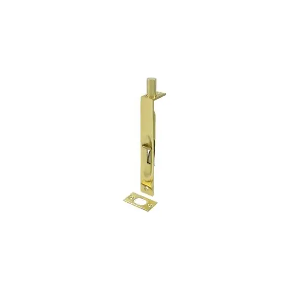 Deltana 6FBS3-UNL 6" Flush Bolt; Heavy Duty; Square; Unlacquered Bright Brass Finish