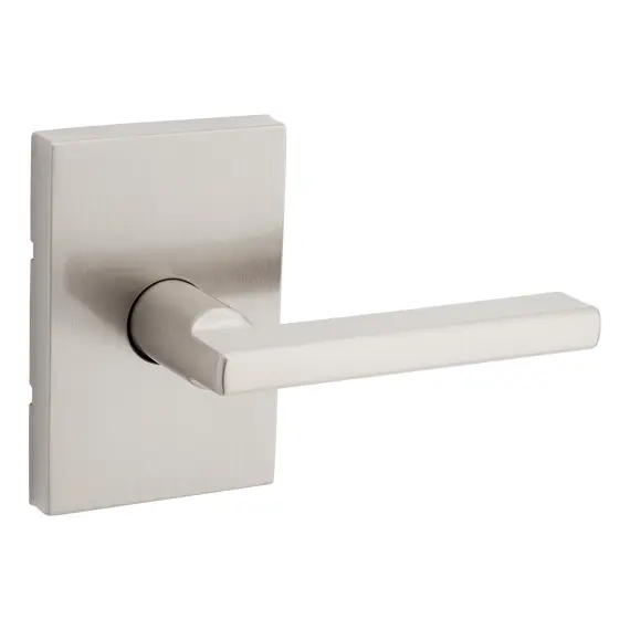 Kwikset 720HFLRCT-15 Halifax Lever with Rectangular Rose Passage Door Lock with 6AL Latch and RCS Strike Satin Nickel Finish