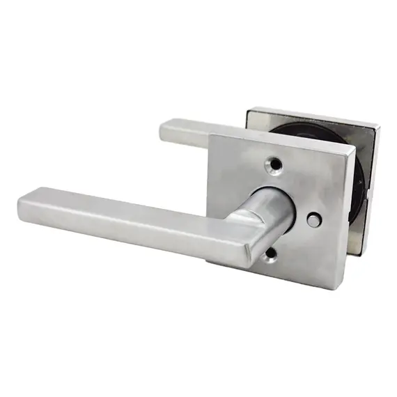 Kwikset 730HFLSQT-26D Halifax Lever with Square Rose Privacy Door Lock with 6AL Latch and RCS Strike Satin Chrome Finish