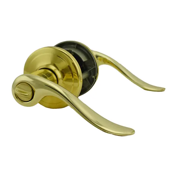 Kwikset 740TNL-3S Tustin Lever Entry Door Lock SmartKey with 6AL Latch and RCS Strike Bright Brass Finish