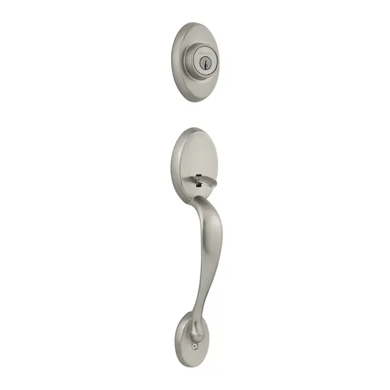 Kwikset 802CELIP-15 Chelsea Dummy Exterior Handleset Satin Nickel Finish