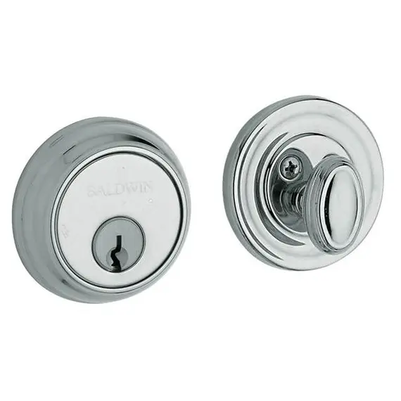 Baldwin 8031260 Traditional 1-5/8" Single Cylinder Deadbolt Bright Chrome Finish