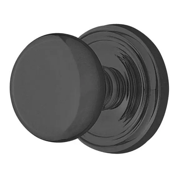 Emtek 8100PUS19 Providence Knob 2-3/8" Backset Passage with Regular Rose for 1-1/4" to 2" Door Flat Black Finish