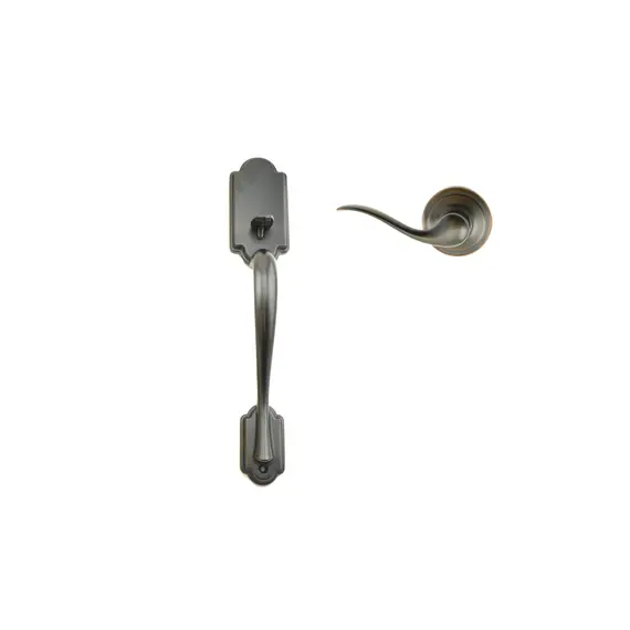 Kwikset 815ANTNLRH-11P Right Hand Passage Arlington Handleset with Interior Right Hand Tustin Trim; No Deadbolt with 6AL Latch and RCS Strike Venetian Bronze Finish