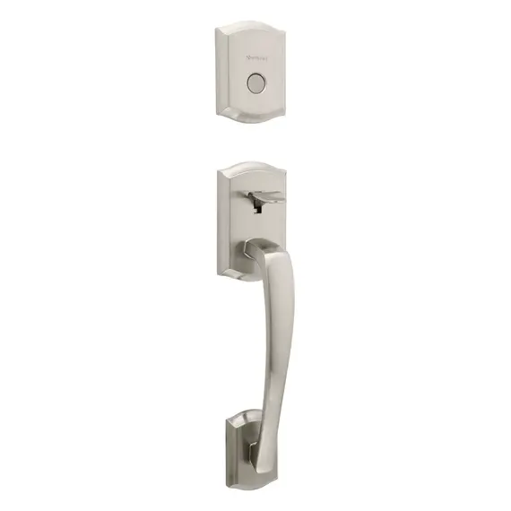 Kwikset 819PTHLIP-15 Dummy Prescott Exterior Handleset Satin Nickel Finish