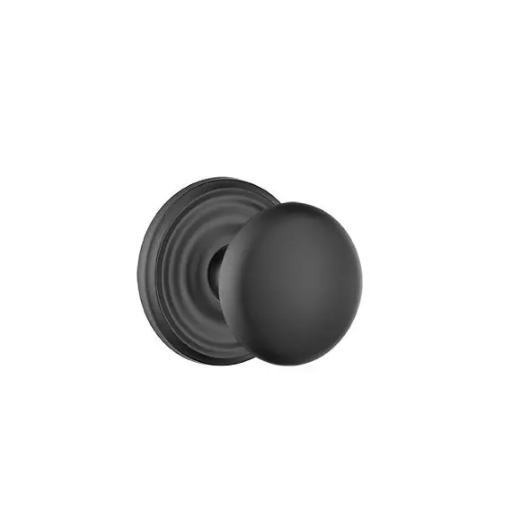 Emtek 8200PUS19 Providence Knob 2-3/8" Backset Privacy with Regular Rose for 1-1/4" to 2" Door Flat Black Finish