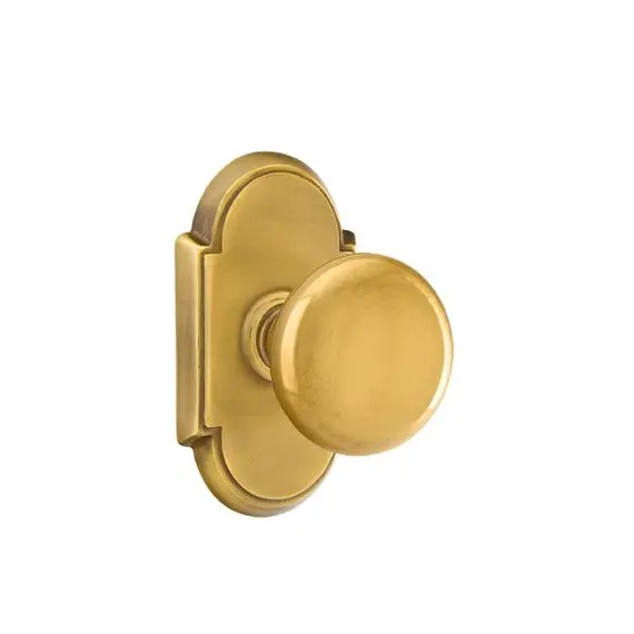 Emtek 8208PUS7 Providence Knob 2-3/8" Backset Privacy with # 8 Rose for 1-1/4" to 2" Door French Antique Brass Finish