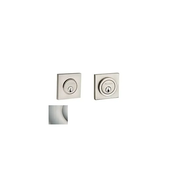 Baldwin 8221056 Contemporary Square Double Cylinder Deadbolt Lifetime Satin Nickel Finish