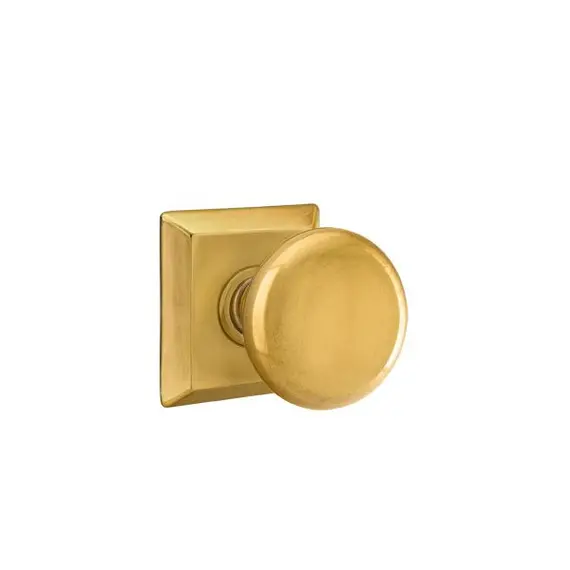 Emtek 8231PUS7 Providence Knob 2-3/8" Backset Privacy with Quincy Rose for 1-1/4" to 2" Door French Antique Brass Finish