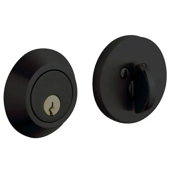 Baldwin 8241190 Contemporary 2-1/8" Single Cylinder Deadbolt Satin Black Finish