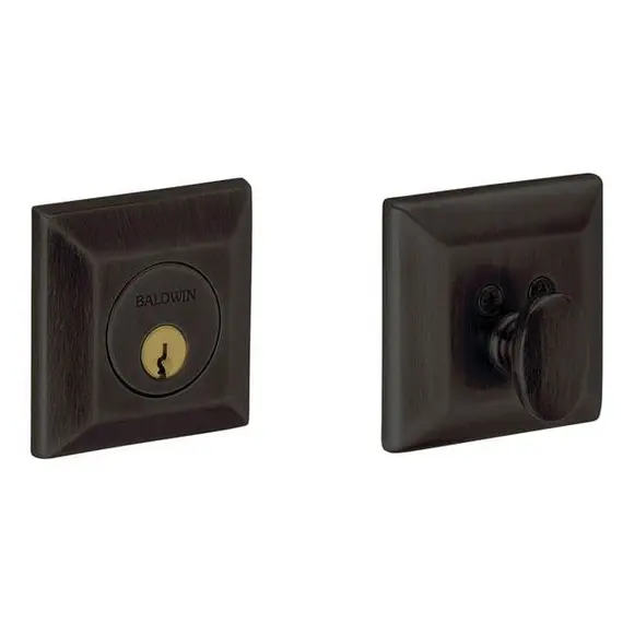 Baldwin 8254102 Cody Squared Single Cylinder Deadbolt Oil Rubbed Bronze Finish