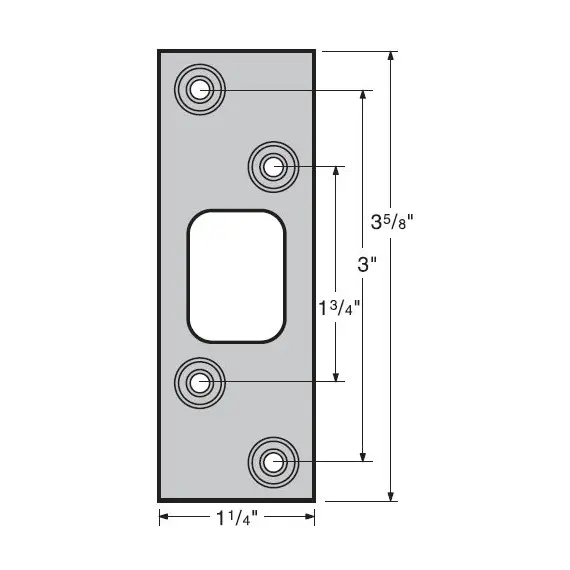 Kwikset 83222-005 3-5/8" Square Deadbolt Strike for US26 Bright Chrome and US26D Satin Chrome Finish