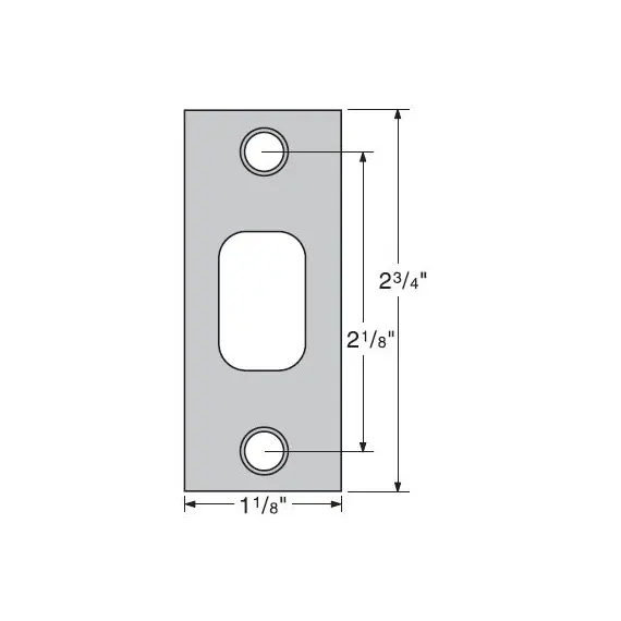 Kwikset 85278-021 1-1/8" x 2-3/4" Square Corner Deadbolt Strike for US26 Bright Chrome and US26D Satin Chrome Finish