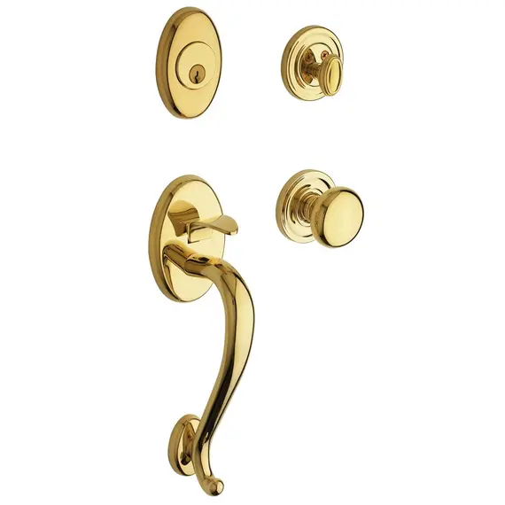 Baldwin 85315003ENTR Logan Sectional Tubular Single Cylinder Handleset Lifetime Brass Finish