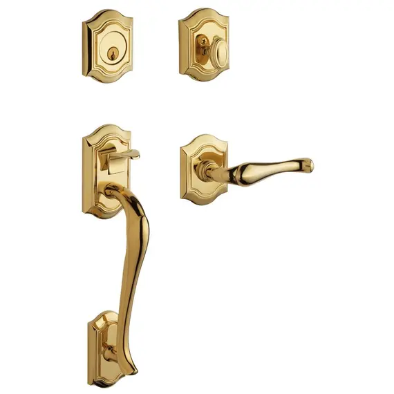 Baldwin 85327003LENT Bethpage Sectional Tubular Left Hand Single Cylinder Handleset Lifetime Brass Finish