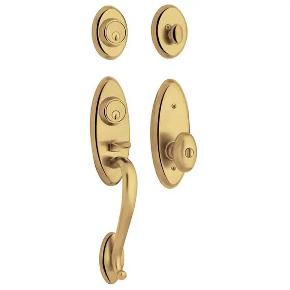 Baldwin 853450032ENT Landon Two Point Single Cylinder Tubular Handleset Lifetime Brass Finish