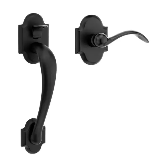 Baldwin 85353190ACRH Boulder Right Hand Sectional Handleset Less Deadbolt Satin Black Finish