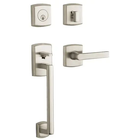 Baldwin 85386056LENT Soho Sectional Left Hand Single Cylinder Tubular Handleset Lifetime Satin Nickel Finish