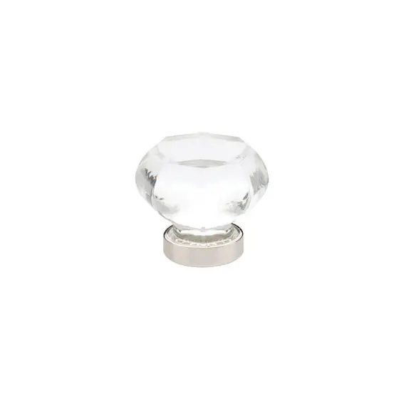 Emtek 86011US14 Old Town Clear 1-1/4" Cabinet Knob Polished Nickel Lifetime Finish