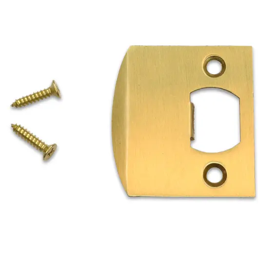 Emtek 86086US4 Square Corner Extended Lip Strike for Passage, Privacy or Key-In Sets Satin Brass Finish