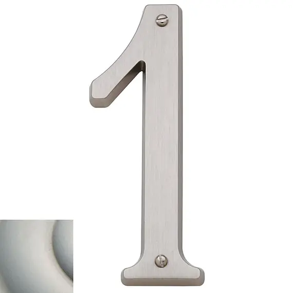 Baldwin 90671056 4-3/4" Carded House Number # 1 Lifetime Satin Nickel Finish