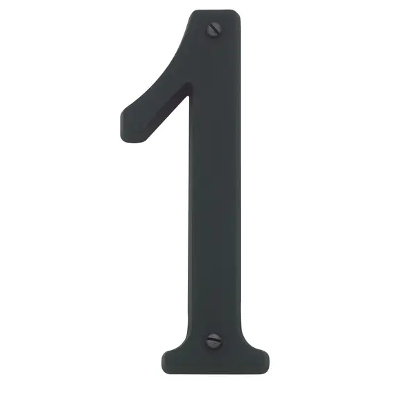 Baldwin 90671190 4-3/4" Carded House Number # 1 Flat Satin Black Finish