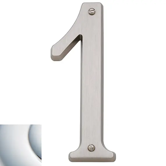 Baldwin 90671260 4-3/4" Carded House Number # 1 Bright Chrome Finish