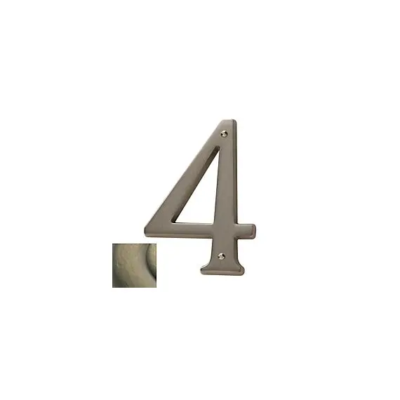 Baldwin 90674050 4-3/4" Carded House Number # 4 Antique Brass Finish