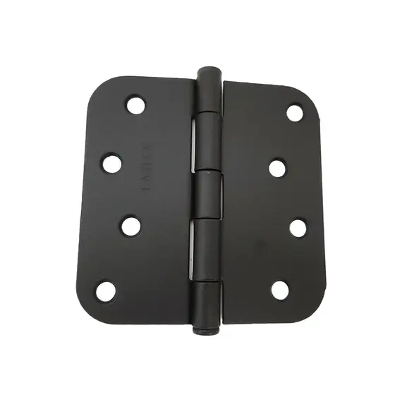 Emtek 91034US19 Pair of 4" x 4" 5/8" Radius Steel Residential Duty Hinges Flat Black Finish