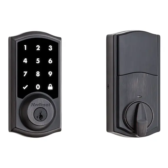 Kwikset 916TRL500-11P Z-Wave ZW500 Enabled Traditional Smartcode Touchscreen Deadbolt with RCAL Latch and RCS Strike Venetian Bronze Finish