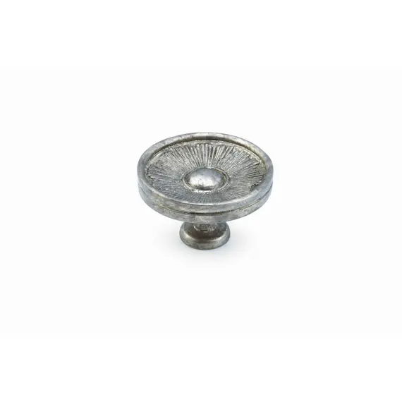 SCHAUB 972-SA Schaub  1-3/8" Sunburst Cabinet Knob Silver Antique Finish