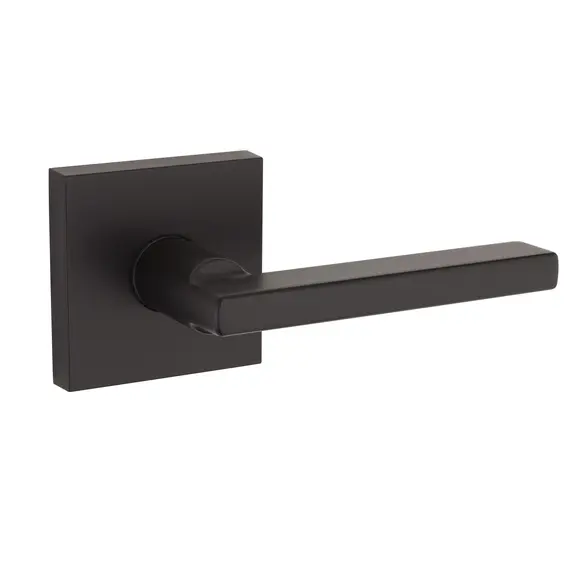 Kwikset 973HFLSQT-514 Dummy Interior Halifax Lever Trim with Square Rose Matte Black Finish