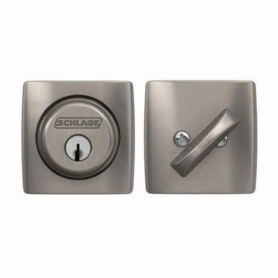 Schlage Residential B60DLT619 Dalton Single Cylinder Deadbolt C Keyway with 12287 Latch and 10116 Strike Satin Nickel Finish