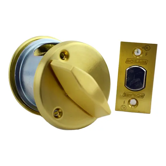 Schlage Commercial B660P606 Grade 1 Single Cylinder Deadbolt C Keyway with 12296 Latch and 10094 Strike Satin Brass Finish