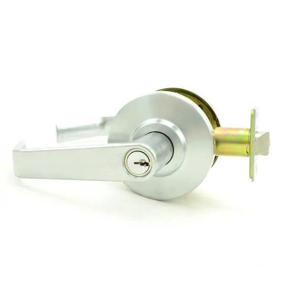 Dexter Commercial C2000ENTRR626KDC Entry / Office Grade 2 Regular Lever Non Clutching Cylindrical Lock with C Keyway; 2-3/4" Backset; and ANSI Strike Satin Chrome Finish